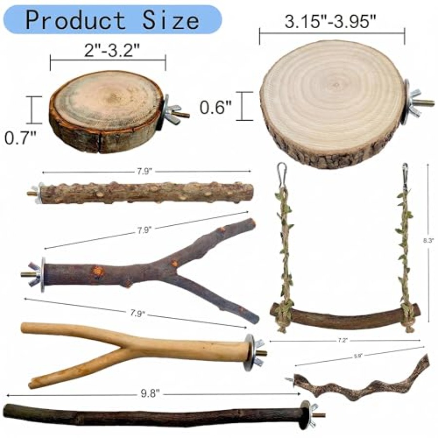 8PCS natural wood bird perches - Health & Wellness Website ulasan dan harga